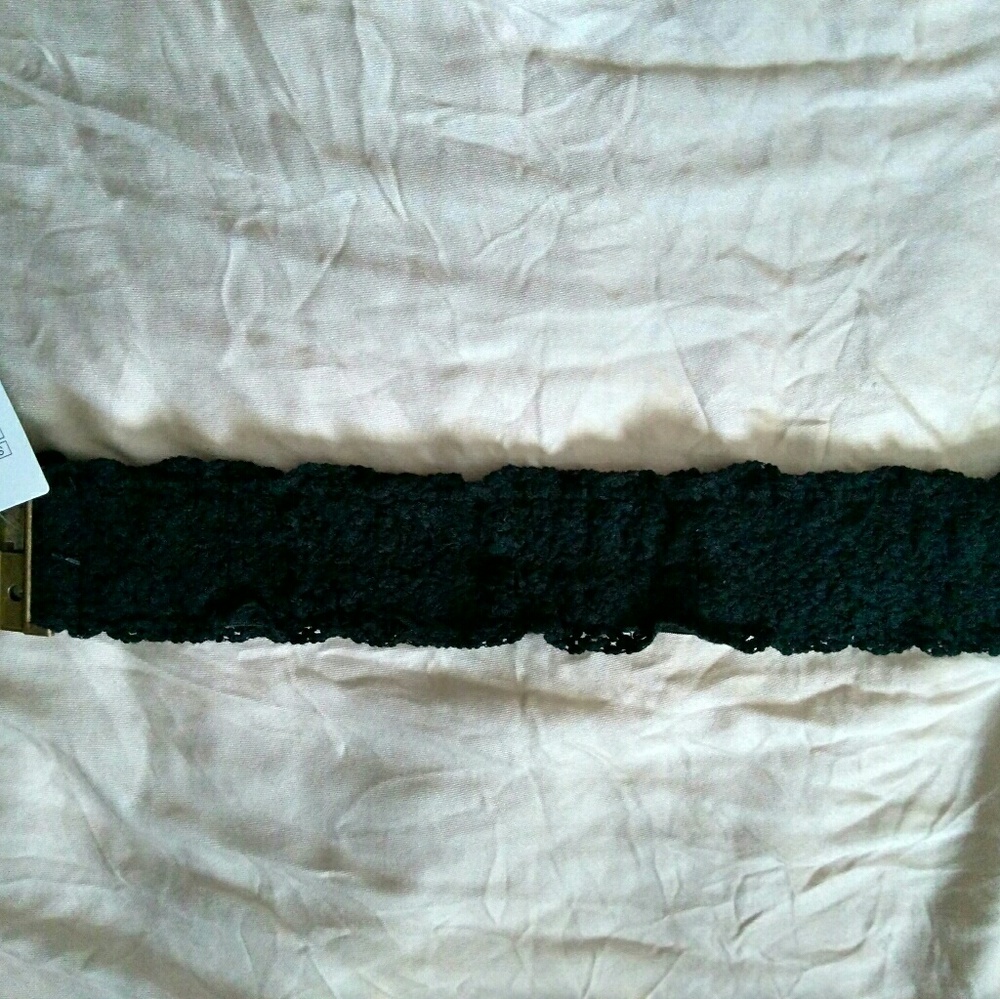 Vintage Anthropologie black lace belt nwt